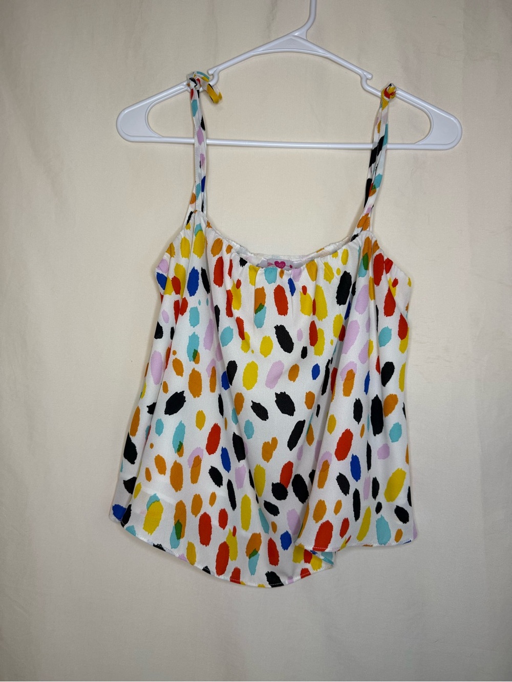 Buddy Love White Multicolor Spot Tank with Adjustable Straps